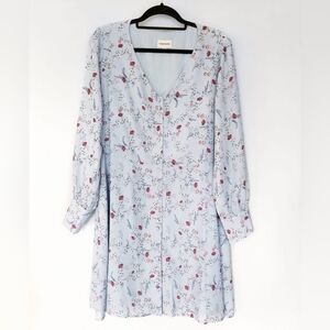 Frank & Oak Ladies Blue Floral Print Dress Size Small NWOT